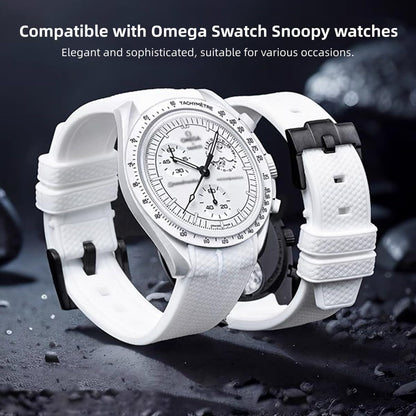 HOTBands for Moonswatch Watch Rubber for Omega x Swatch MoonSwatch 20mm Rolex Seiko Watch Silicone Men with Stainless Steel Replacement Bracelet Original Bracelet Omega x Swatch MoonSwatch Speedmaster