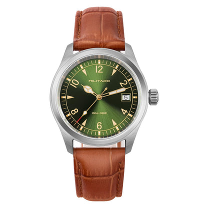 HOTTACTICAL FROG Militado ML08 Field Watch Japanese Sweep VH31 / 515 Movt with Calendar, Men's Military Watch Sapphire Crystal 10 ATM Waterproof Analog Watches for Men