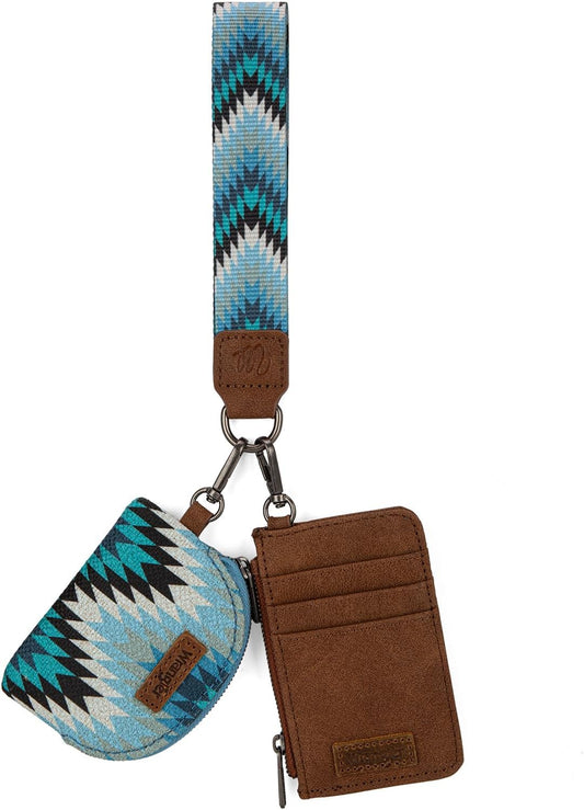 HOTWrangler Aztec Keychain Wristlet Wallets for Women Western Dual Pouch Wristlet Credit Card Holder Wallet with Zipper Pocket WG2211-W0051JN