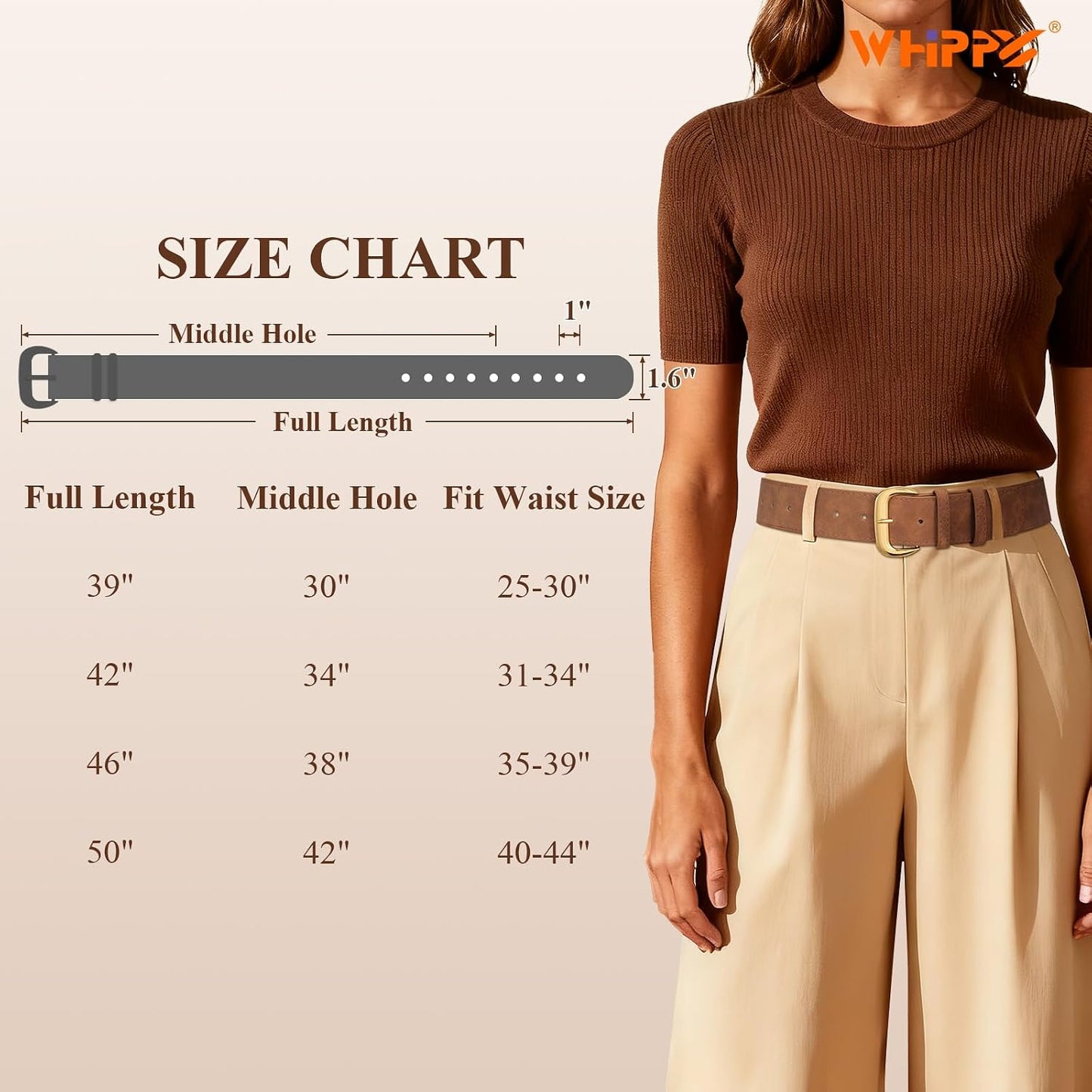 HOTWHIPPY Wide Chunky Belt for Women Dresses Fashion Ladies Thick Leather Belt with Gold Buckle