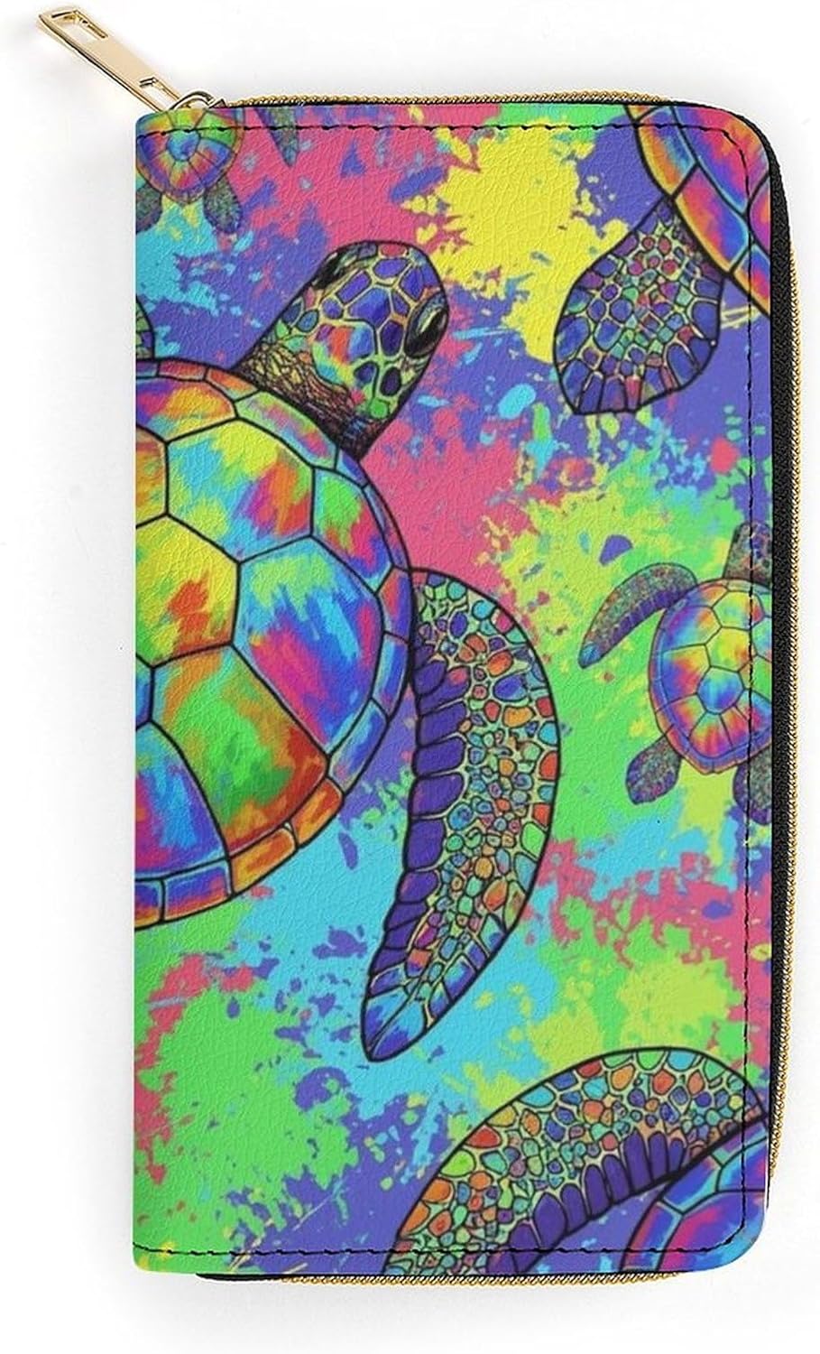 HOTWomen's Stylish Credit Card Wallet Cash Holder Organizer Slim Purse Watercolor Sea Turtle Long Wallets with Card Slots