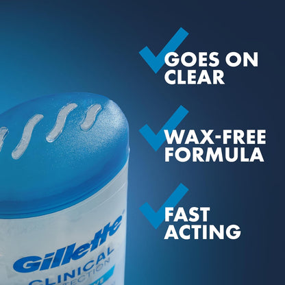 HOTGillette Clinical Antiperspirant and Deodorant for Men, 100HR Clinical Strength Sweat & Odor Protection, Long Lasting Freshness, Anti-White Mark Technology, Clear Gel, Cool Wave Scent, 2.6 oz