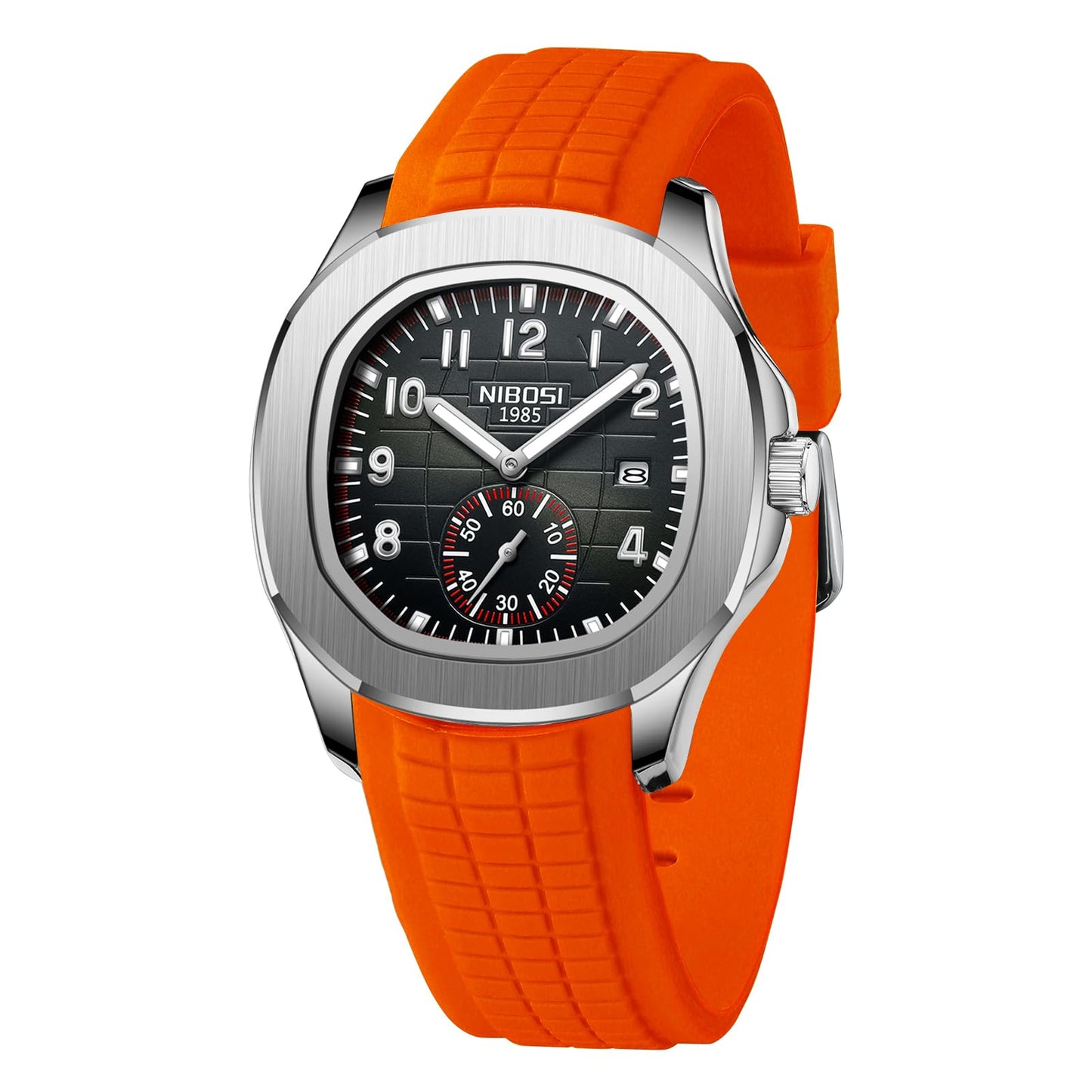 HOTNIBOSI Men's Analog Watch, Black Silicone Strap, Date Display | Unique Designer, Waterproof Fashion Casual Sports Classic Dress Quartz Wrist Watches for Men