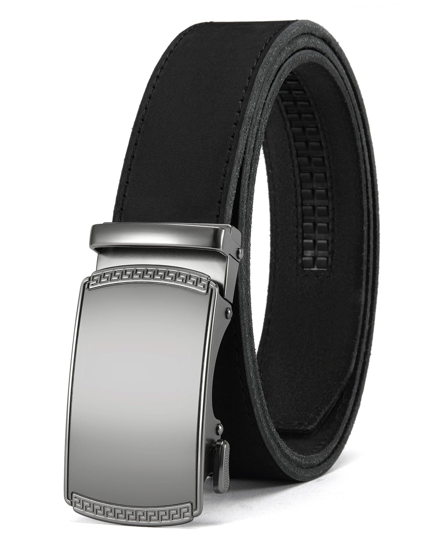 HOTCHAOREN Mens Belt Leather Ratchet Belt - Customizable Fit, Effortless Style (35mm)