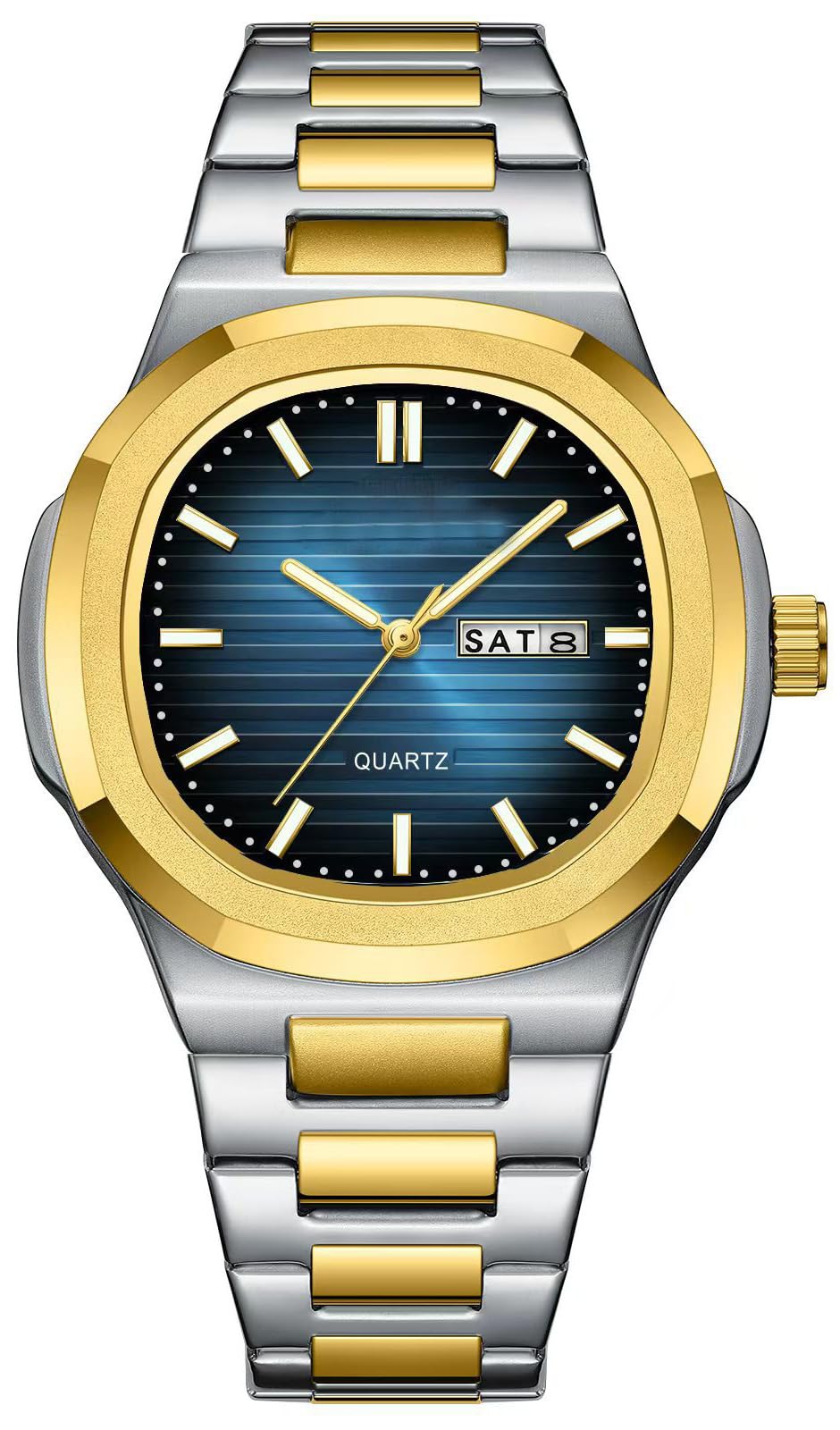 HOTBESTKANG Men Quartz Movement Watch Waterproof Luminous Men's Watch, Stainless Steel Strap Business Watches