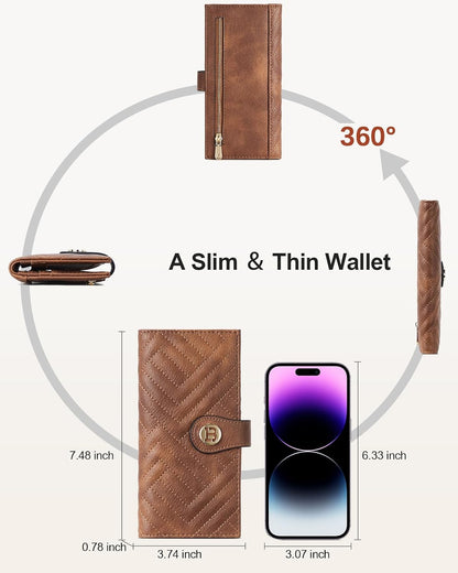 HOTBOSTANTEN Crossbody Bag for Women ＆ Wallet for Women Leather RFID Blocking Card Holder