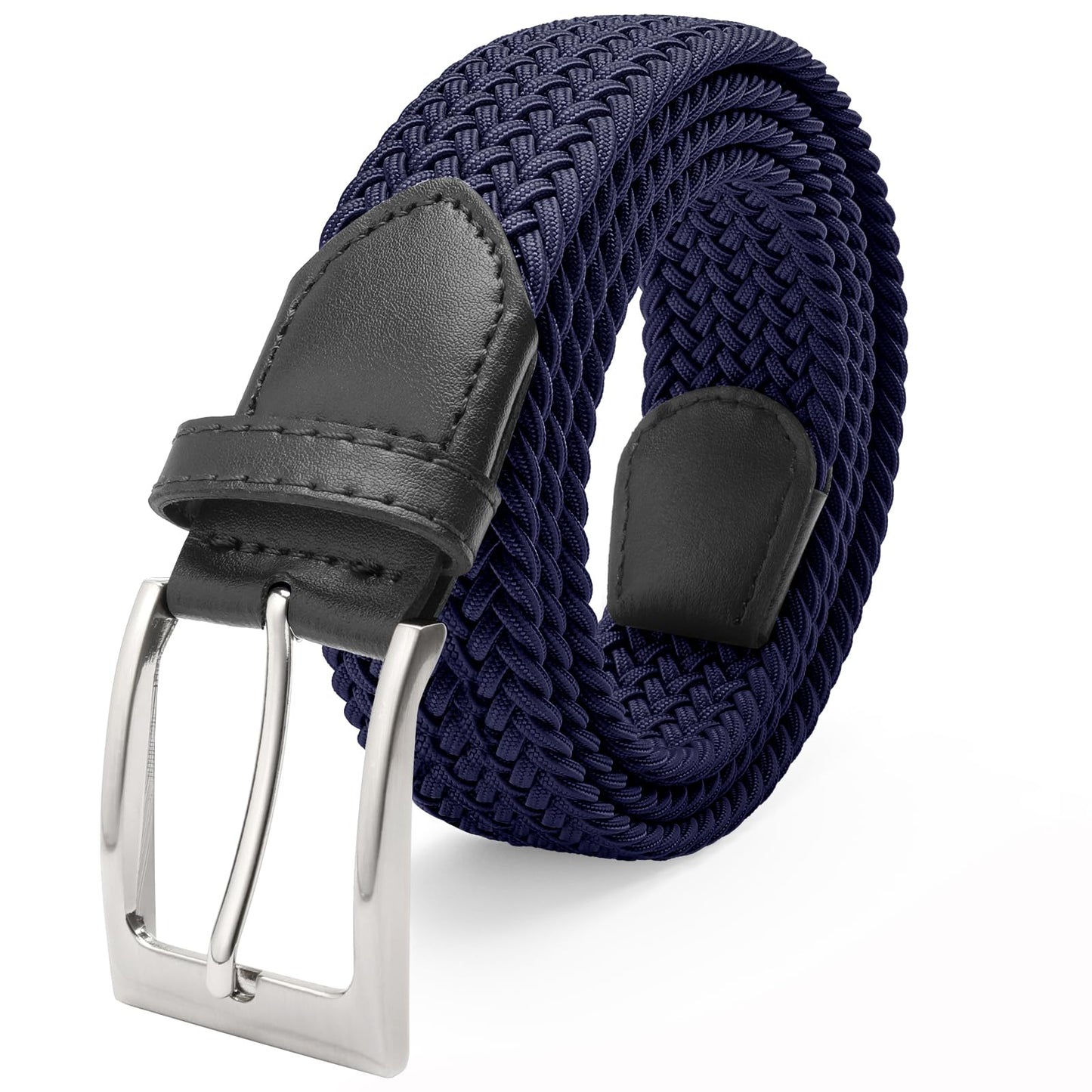 HOTFAIRWIN Men's Golf Belt, Stretch Braided Elastic Woven Casual Jeans Belts 1 3/8" Nylon Web Work Belts for Men