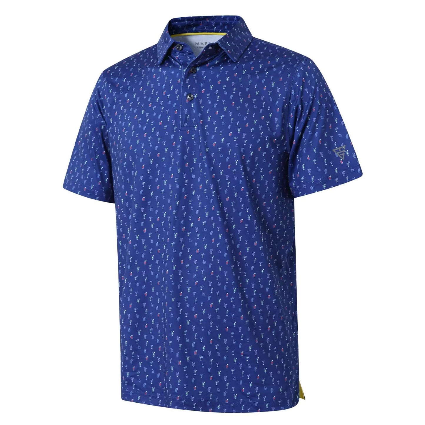 HOTGolf Shirts for Men Dry Fit Short Sleeve Print Performance Moisture Wicking Polo Shirt