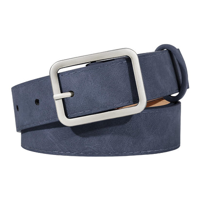 HOTXZQTIVE Women Suede Belts for Women Fashion Leather Belts With Silver Buckle Ladies Waist Belt For Jean Pant Dress
