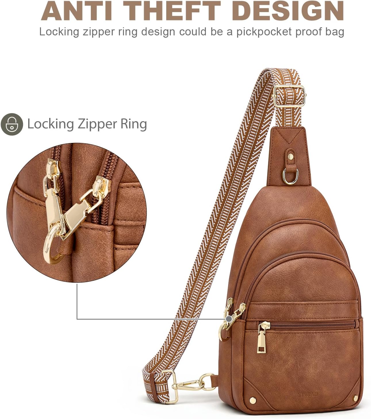 HOTSYTRAH Anti Theft Crossbody Bags for Women, RFID Sling Bag Travel Purse, RFID Cross Body Purses Chest Bag for Travel