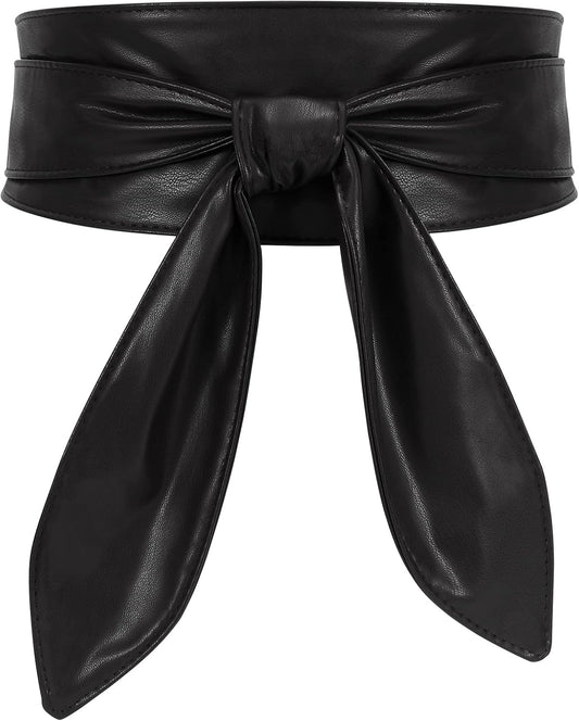 HOTWHIPPY Women Obi Belt Fashion Wrap Around Wide Waistband Knotted Belt for Dress