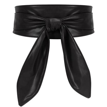 HOTWHIPPY Women Obi Belt Fashion Wrap Around Wide Waistband Knotted Belt for Dress