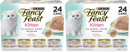 HOTPurina Fancy Feast Tender Ocean Whitefish, Turkey, Chicken and Salmon Feasts Wet Kitten Food Variety Pack - (Pack of 24) 3 oz. Boxes