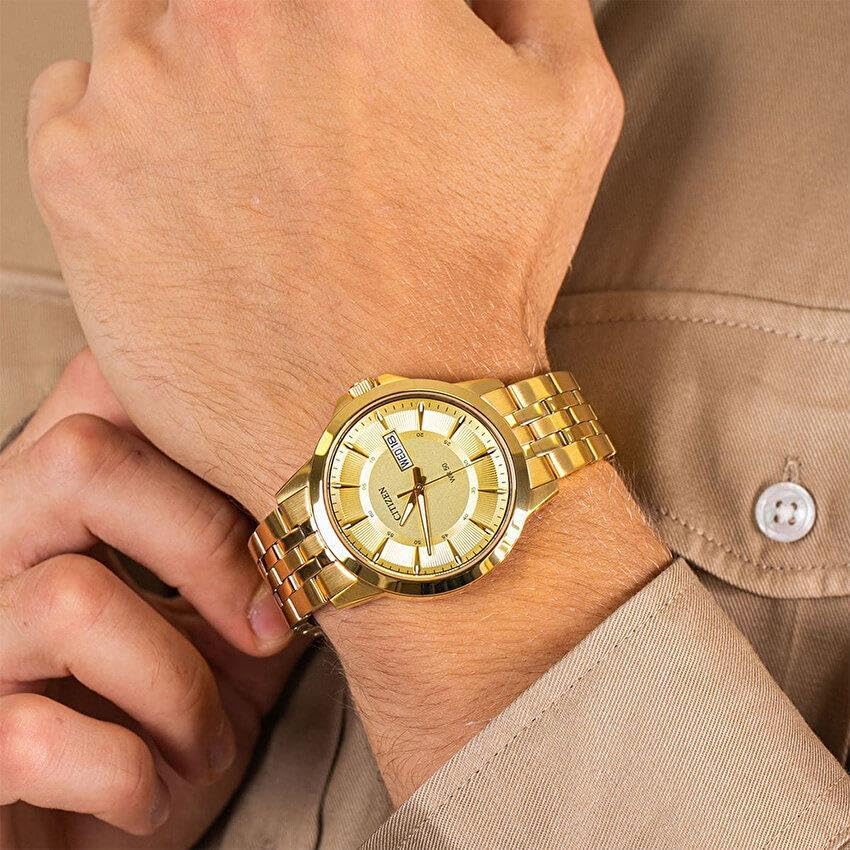 HOTCitizen Quartz Mens Watch, Stainless Steel, Classic, Gold-Tone