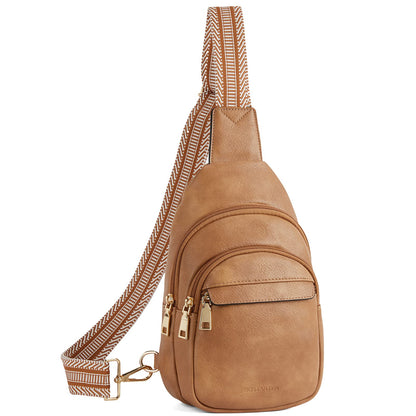 HOTBOSTANTEN Sling Bag for Women Leather Crossbody Bags Fanny Pack Chest Bag for Travel
