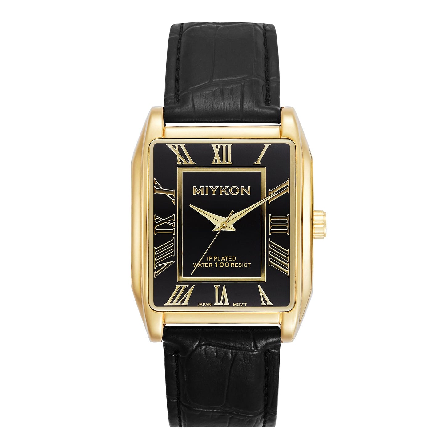 HOTMiykon Vintage Watches for Men – Classic Tank Square Analog Watch with Genuine Leather Wrist Strap, Mens Dress Watches – Japanese Quartz, Waterproof to 100ft