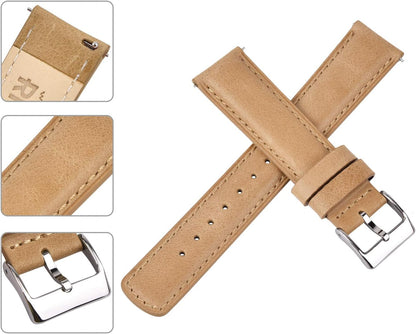 HOTRitche Christmas Gift Quick Release Leather Watch Bands Genuine Watch Straps for Men Women Top Grain Leather Watch Strap, White Elephant Gifts, Stocking Stuffers for Men, Father's Day gifts