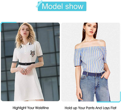 HOTJASGOOD 3/4/5/6 Pack No Show Stretch Belts for Women Invisible Elastic Belt for Jeans Pants Shirt Sweater Tuck Band
