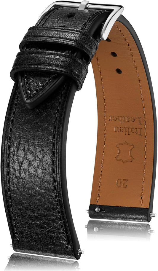 HOTGetalia Italian leather Watch Band Tuscany Natural Vegetable-Tanned Full Grain Genuine Leather,18mm 19mm 20mm 21mm 22mm Quick Release Replacement Watch Straps for Men and Women Thin and Soft