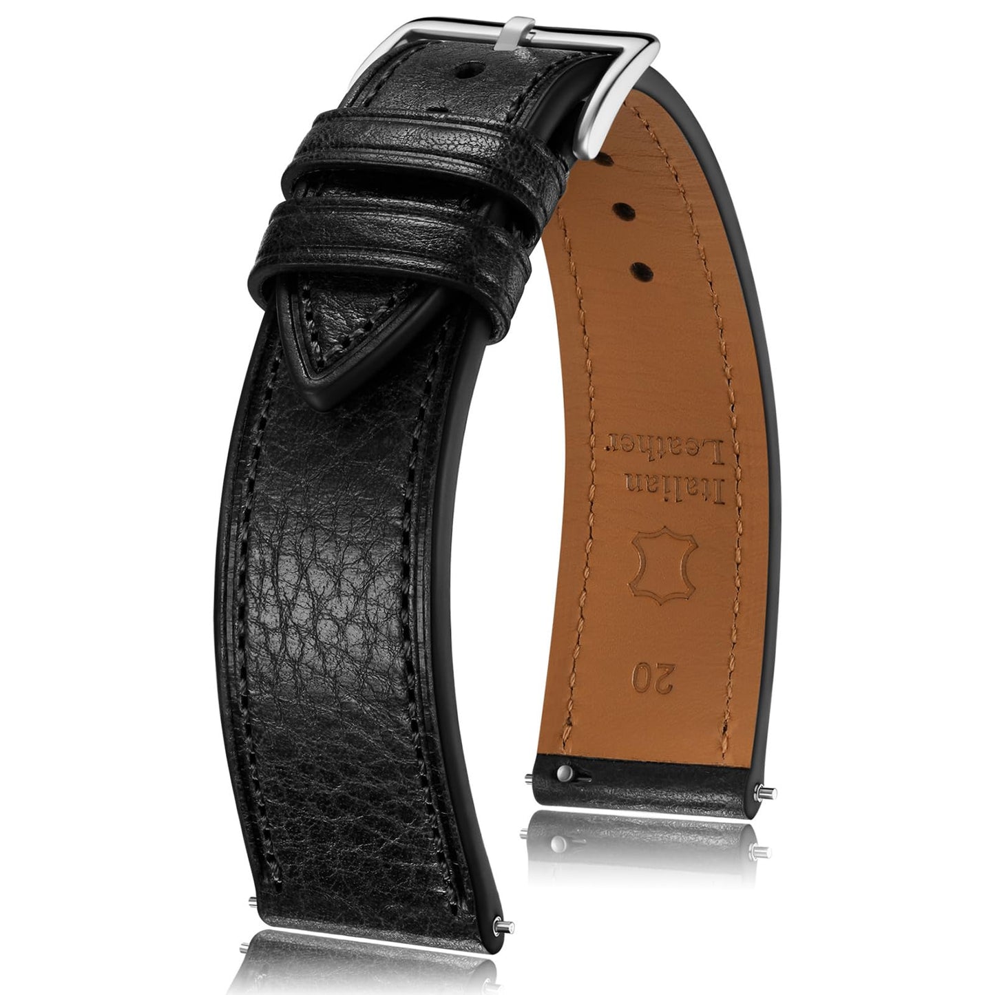 HOTGetalia Italian leather Watch Band Tuscany Natural Vegetable-Tanned Full Grain Genuine Leather,18mm 19mm 20mm 21mm 22mm Quick Release Replacement Watch Straps for Men and Women Thin and Soft