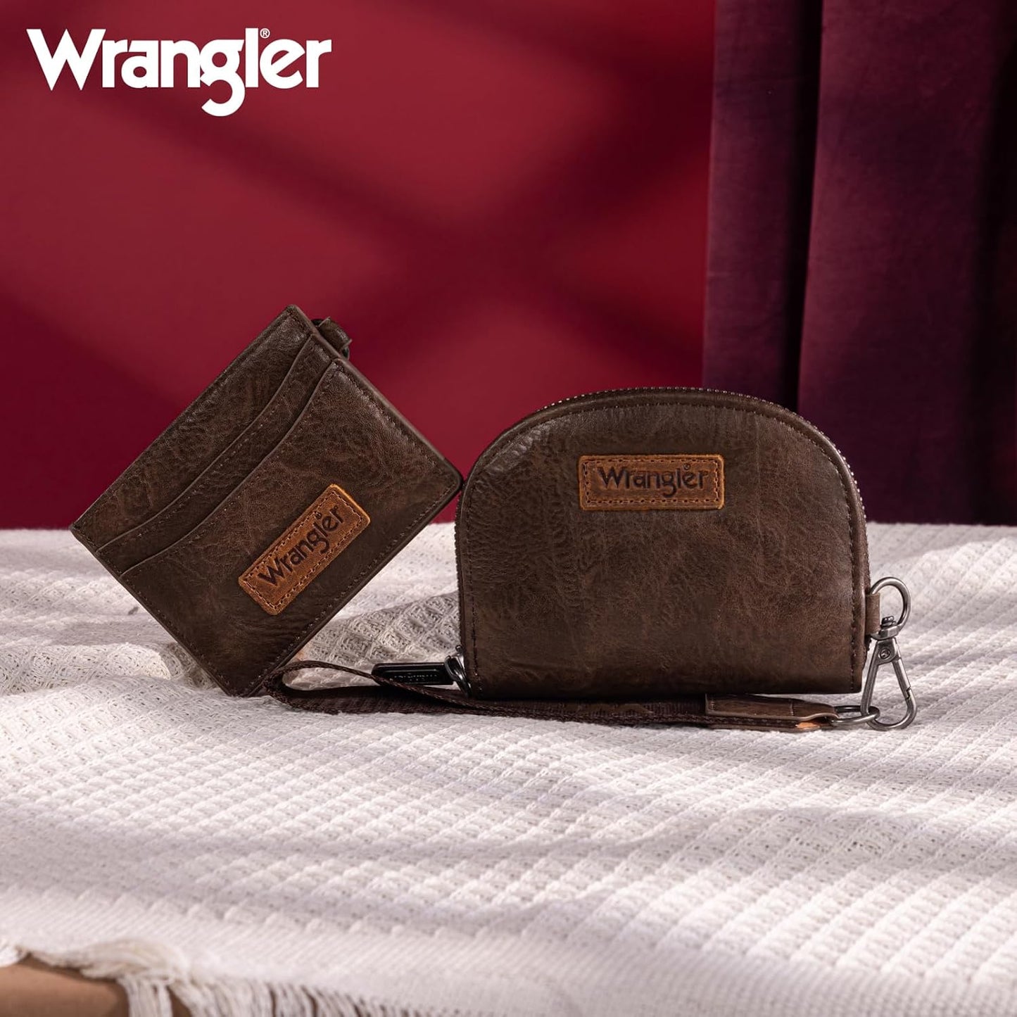 HOTWrangler KeyChain Wallet Wristlet Wallets for Women Dual Pouch Wristlet with Zipper Womens Credit Card Holder Wallet
