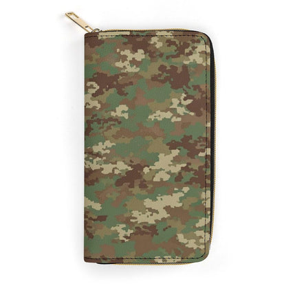 HOTPortable Womens Long PU Leather Wallet Army Classic Camouflage Pattern, Large Capacity Multi Card Slot Organizer, Waterproof Slim Purse for Shopping Trips