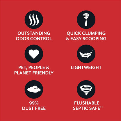 HOTWorld's Best Cat Litter, Multiple Cat, Unscented, Odor Control, 15 lb Bag | Controls tough multi-cat odors and lasts 2x longer; natural corn litter, quick clumping, flushable, 99% dust free