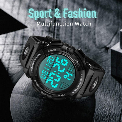 HOTL LAVAREDO Mens Digital Watch Sports Military Watches Waterproof Outdoor Chronograph Wrist Watches for Men with LED Back Ligh/Alarm/Date