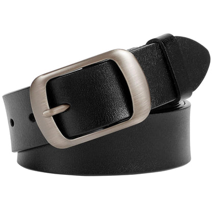 HOTWHIPPY Women Leather Belts for Jeans Pants Fashion Dress Belt for Women with Solid Pin Buckle