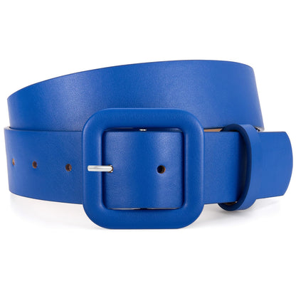 HOTWHIPPY Women Leather Belt Candy Color Fashion Square Buckle Belt Ladies Belt for Jeans Pants Dresses