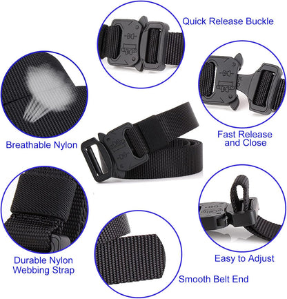 HOT1 inch Tactical Belt for Men, Military Nylon Web Work Belts, Quick Release Buckle Belts