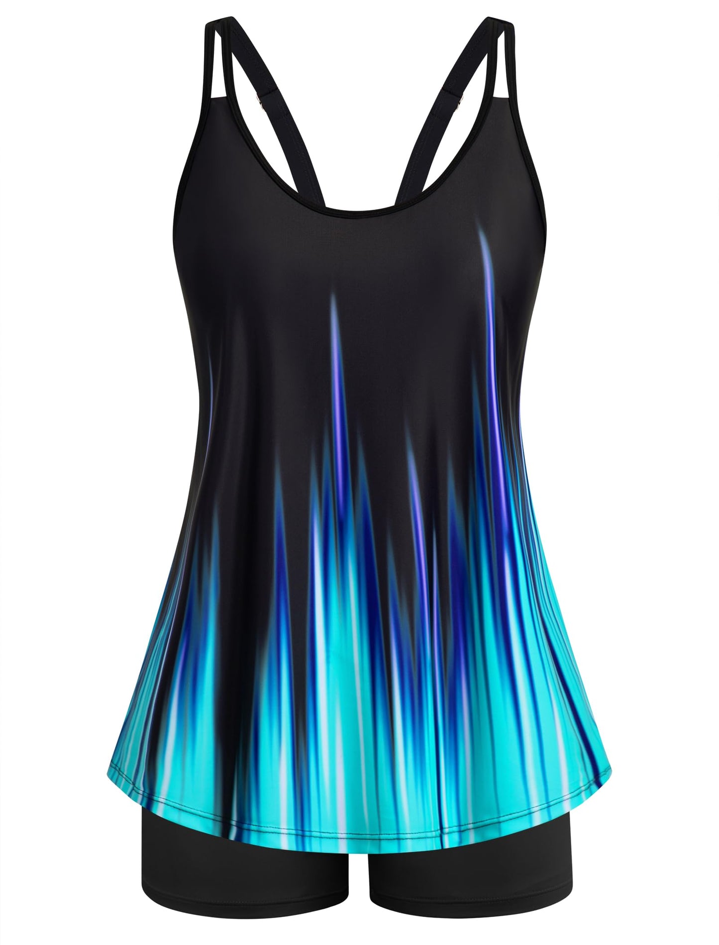 HOTArolina Tankini Swimsuits for Women Tummy Control Two Piece Bathing Suits Flowy Swim Tops with Boy Shorts