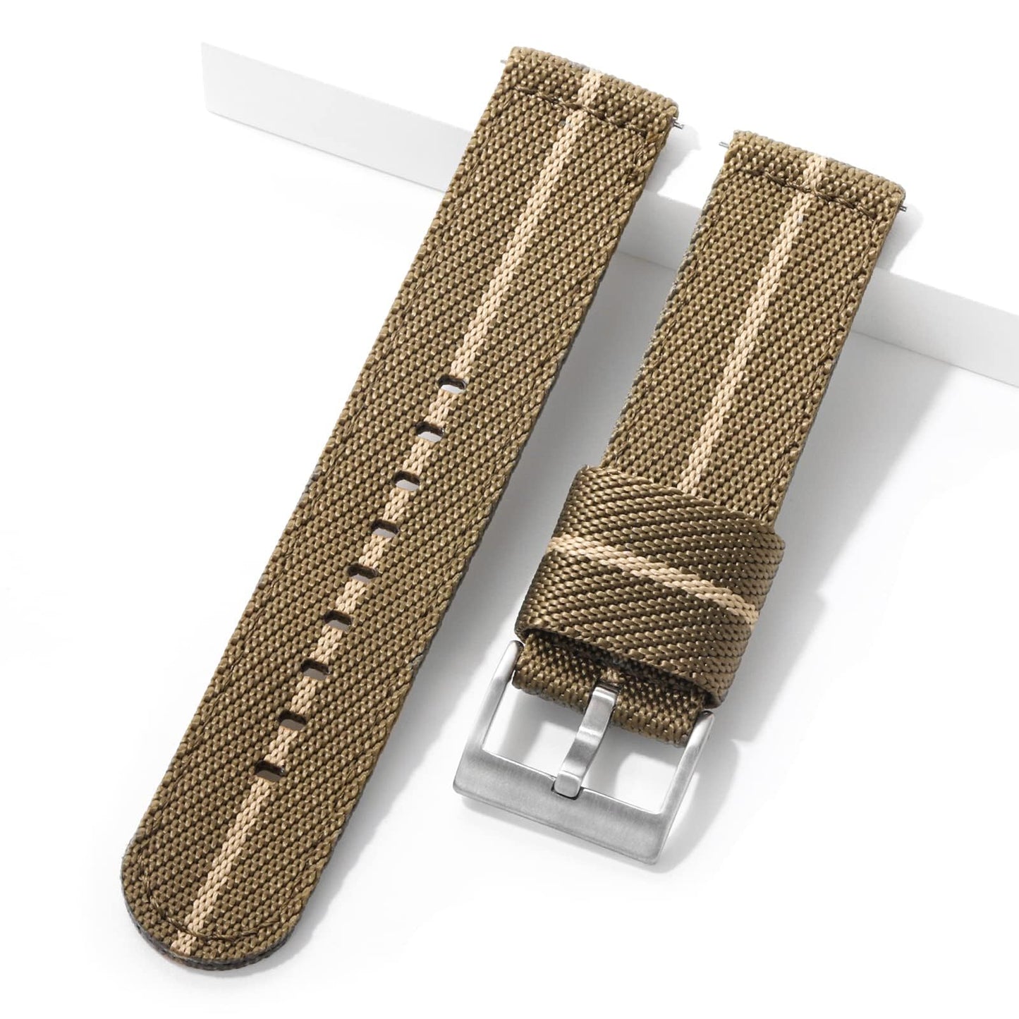 HOTTACTICAL FROG 18 mm 20 mm 22 mm Fast Release Nylon Watch band with Stainless Steel Buckle, Two-Piece Waterproof Nylon Watch Strap for Men and Women