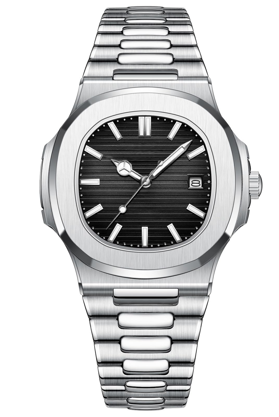 HOTBESTKANG Men Quartz Movement Watch Waterproof Luminous Men's Watch, Stainless Steel Strap Business Watches