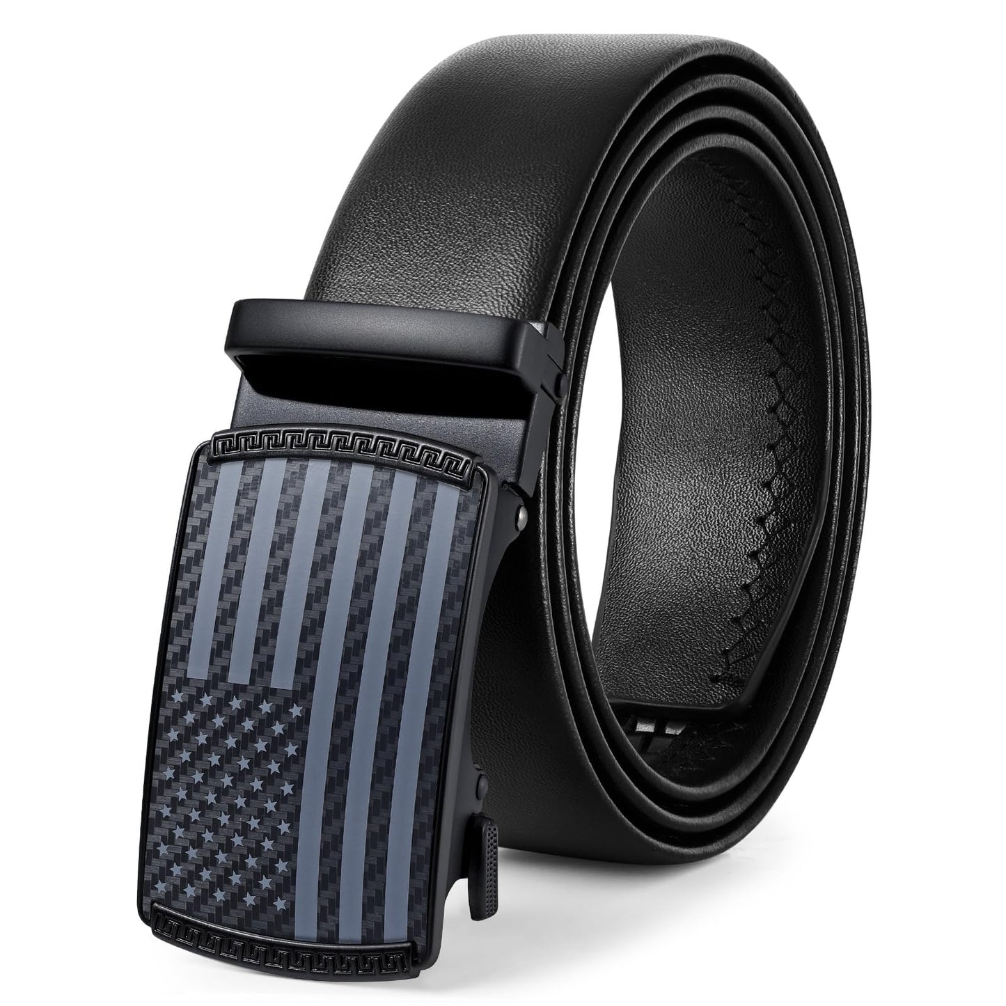 HOTSANSTHS Men's Belts Leather Ratchet Dress Belts for Men with Adjustable Slide Buckle in Gift Box