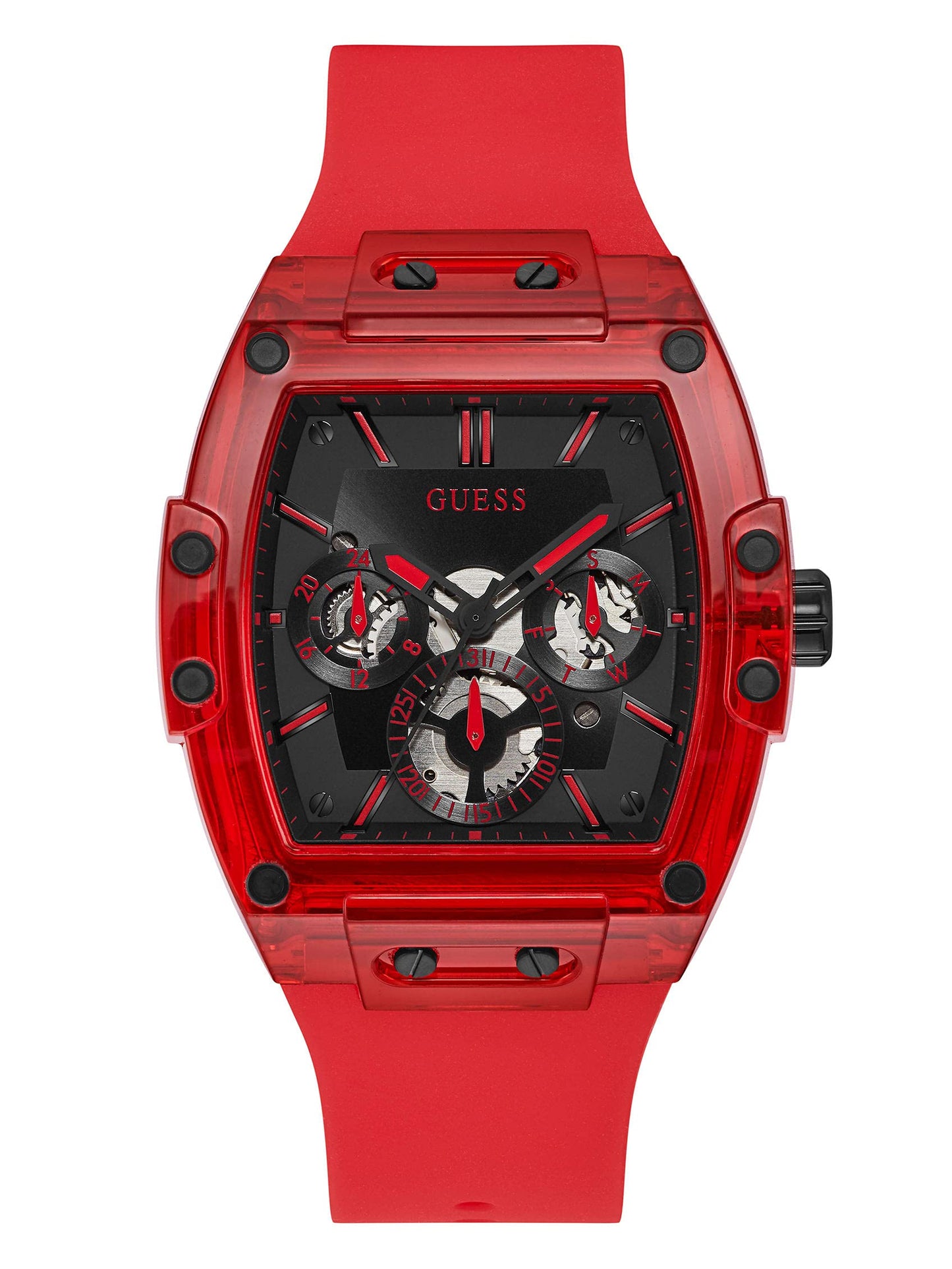 HOTGuess Men's GW0G Series| Analog Trend Watch| Polycarbonate Case| Silicone Bracelet | 50M Water Resistance
