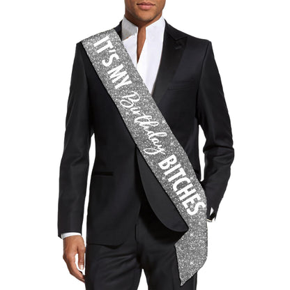 HOTFunny Birthday Sashes for Adults - UNISEX Gay Pride Sash - It's My Birthday B-tches Decorations