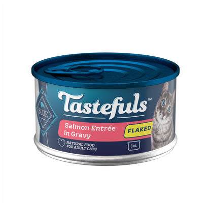 HOTBlue Buffalo Tastefuls Flaked Adult Wet Cat Food Variety Pack (Tuna, Chicken, Fish & Shrimp), Natural Ingredients Enhanced with Vitamins, Minerals & Other Nutrients, 3-oz. Each (12 Cans)