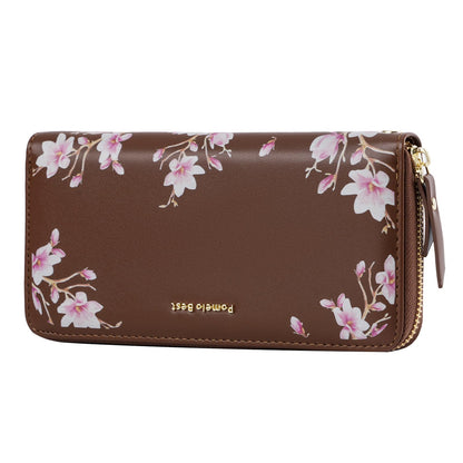 HOTPomelo Best Womens Wallet RFID Blocking Leather Multi Credit Card Large Capacity Wristlet Zip Around Long Wallets for Lady