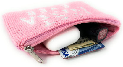 HOTBest Nana Ever Beaded Coin Purse Pouch Pink Beaded Pouch Purse Gift for Grandma Mother's Day Gift Small Wallet Nana Gifts