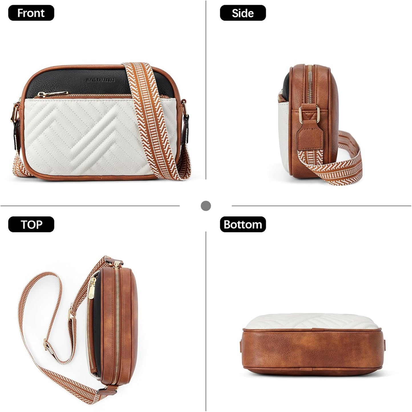 HOTBOSTANTEN Quilted Crossbody Bags for Women ＆ Small Wallet for Women Leather RFID Blocking Card Holder