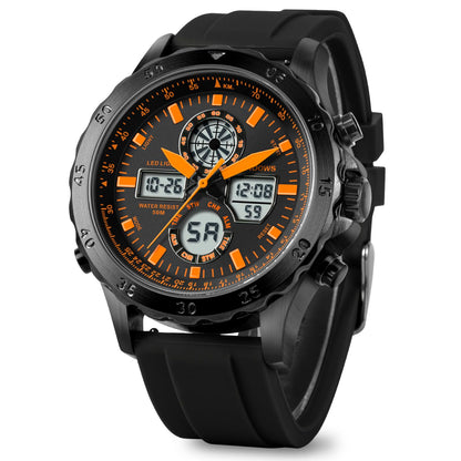 HOTPINDOWS Mens Digital Analog Watches, Multifunction Sport Casual | Dual time display, bright night backlight, daily alarm, precision stopwatch, and splash-proof construction