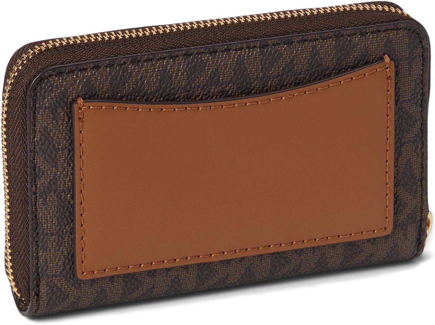 HOTMichael Kors Jet Set Small Zip Around Card Case, Gold-Tone Hardware/Brown/Acorn