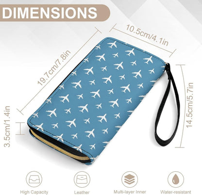 HOTCute Multi-layer Airplane Leather Wallet for Womens Birthday, High Capacity, Ideal Gift