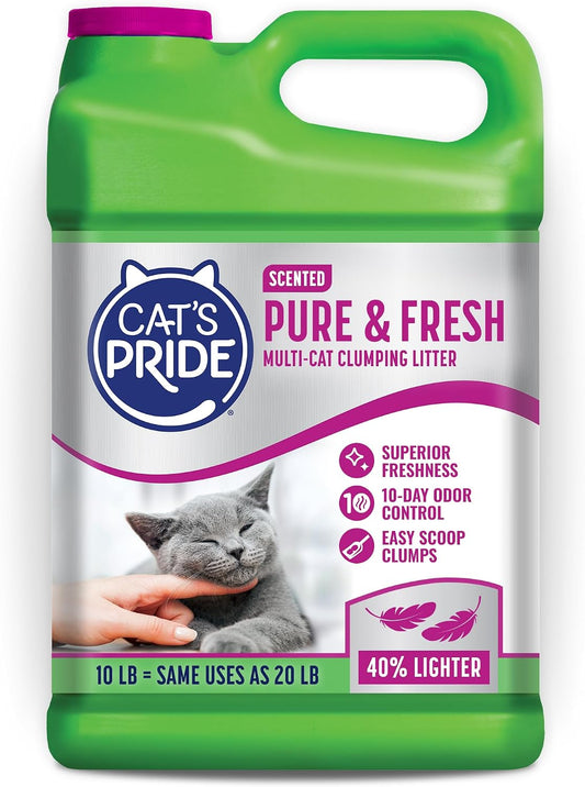 HOTCat's Pride Premium Lightweight Clumping Litter: Pure & Fresh - Up to 10 Days of Powerful Odor Control - Multi-Cat, Scented, 10 Pounds