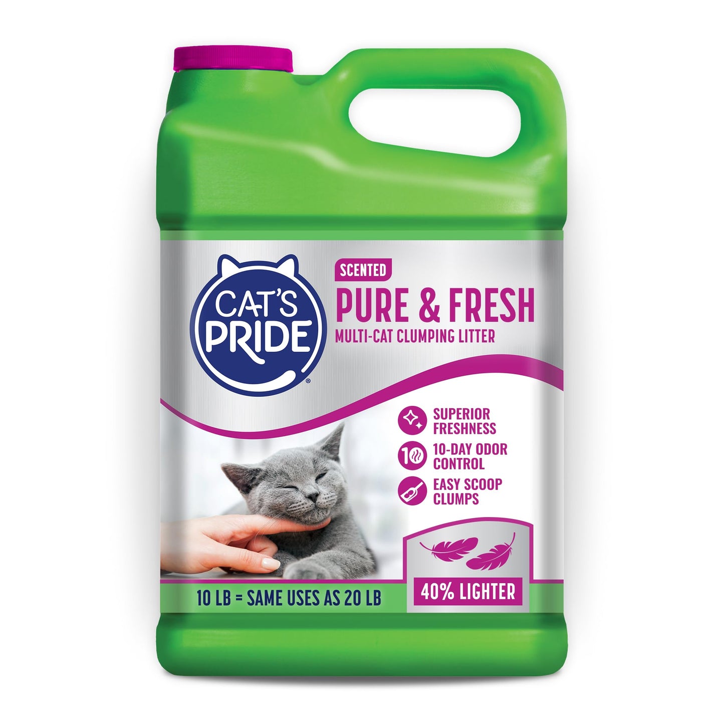 HOTCat's Pride Premium Lightweight Clumping Litter: Pure & Fresh - Up to 10 Days of Powerful Odor Control - Multi-Cat, Scented, 10 Pounds