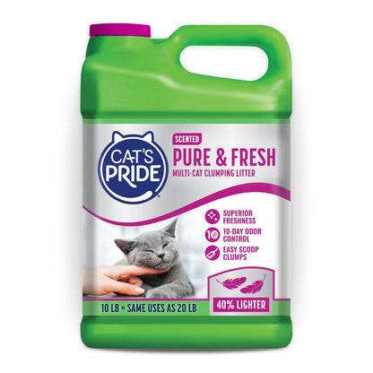 HOTCat's Pride Premium Lightweight Clumping Litter: Pure & Fresh - Up to 10 Days of Powerful Odor Control - Multi-Cat, Scented, 10 Pounds