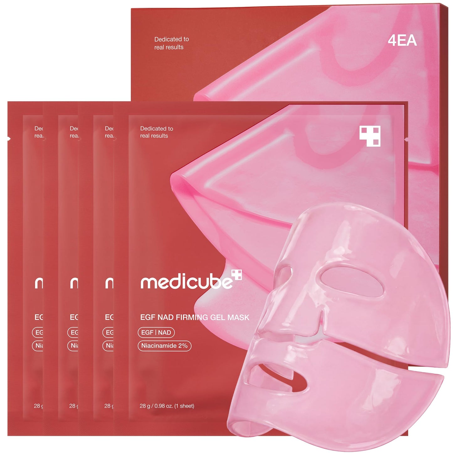 HOTmedicube Jelly Gel Mask with Salmon DNA PDRN Pink Collagen | Overnight Face Mask for Glass Glow Skin | Elasticity, Hydrating, Firming and Moisturizing | Korean Skincare, 28g x 4ea