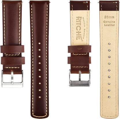 HOTRitche Christmas Gift Quick Release Leather Watch Bands Genuine Watch Straps for Men Women Top Grain Leather Watch Strap, White Elephant Gifts, Stocking Stuffers for Men, Father's Day gifts