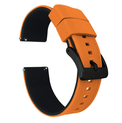 HOTBARTON Elite Silicone Watch Bands - Quick Release - Choose Strap Color & Buckle Color (Stainless Steel, Black PVD or Gunmetal Grey) - 18mm, 20mm, 22mm & 24mm Watch Straps